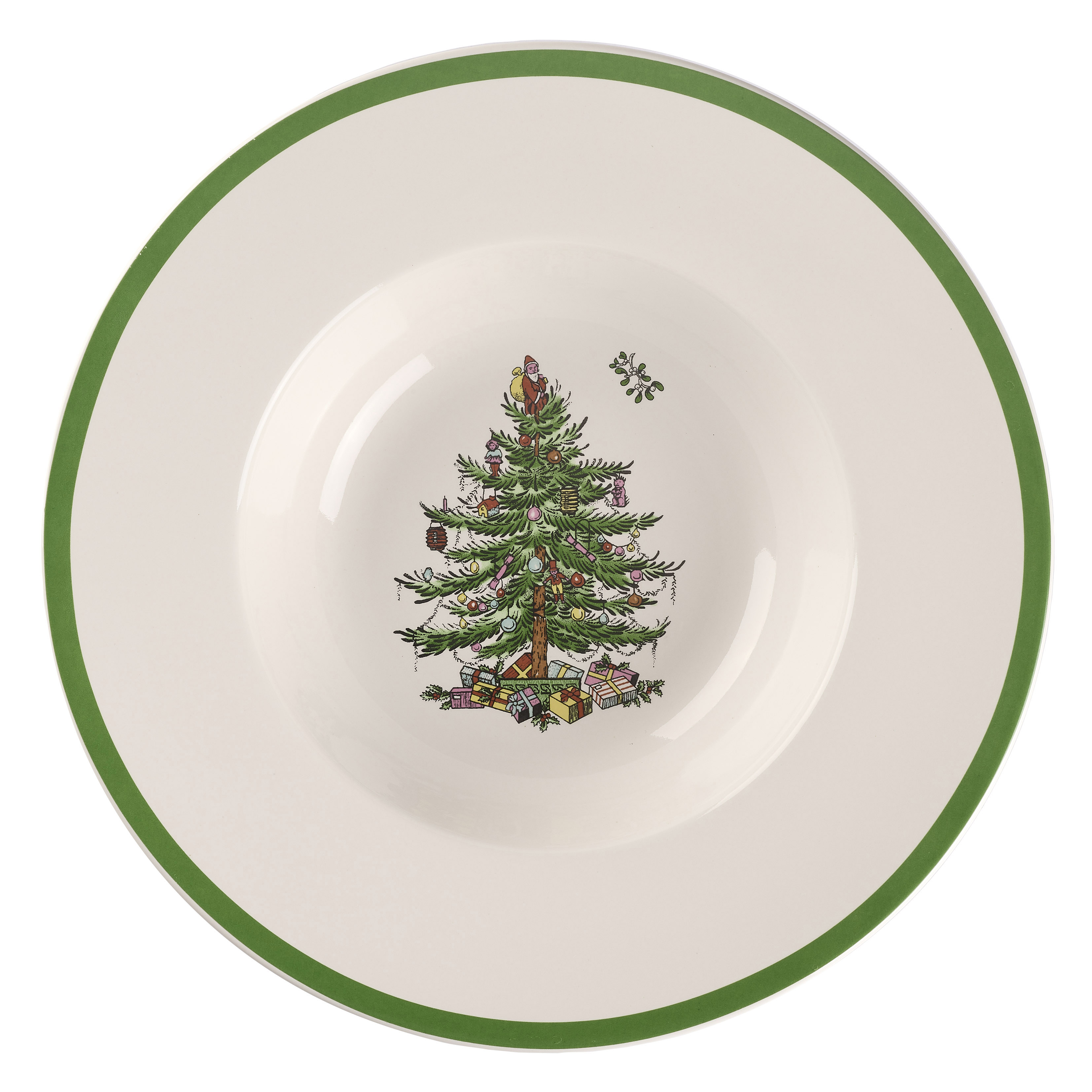 Christmas Tree Rimmed 10 Inch Pasta Bowl image number null